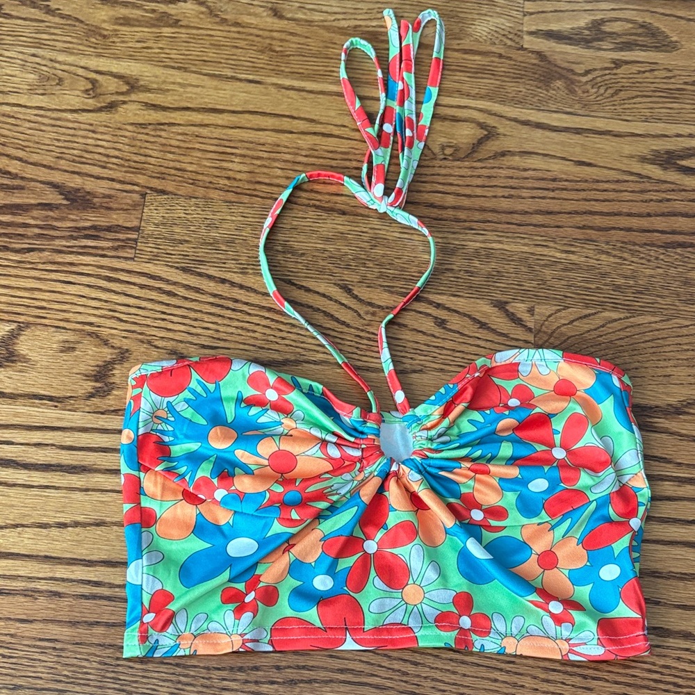 SHEIN Colorful Floral Crop Top